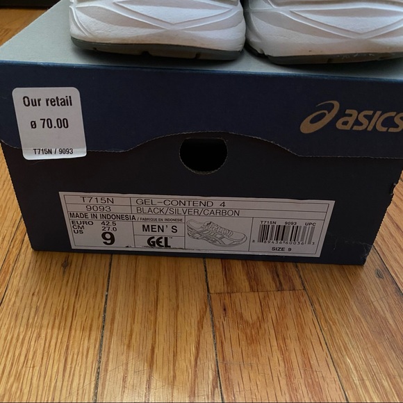 ASICS Gel-Contend 4, Black/Silver/Carbon, Men’s Size 9, Ortholite Insole, Clean! - Picture 6 of 10